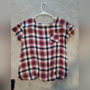 Isabel Maternity Plaid Blouse